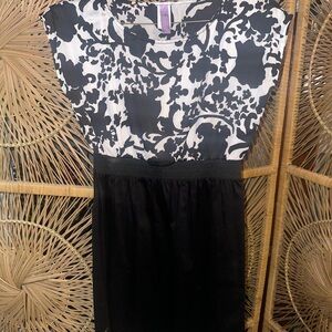 Black & White Floral-Print Kids Dress - Brand Unspecified